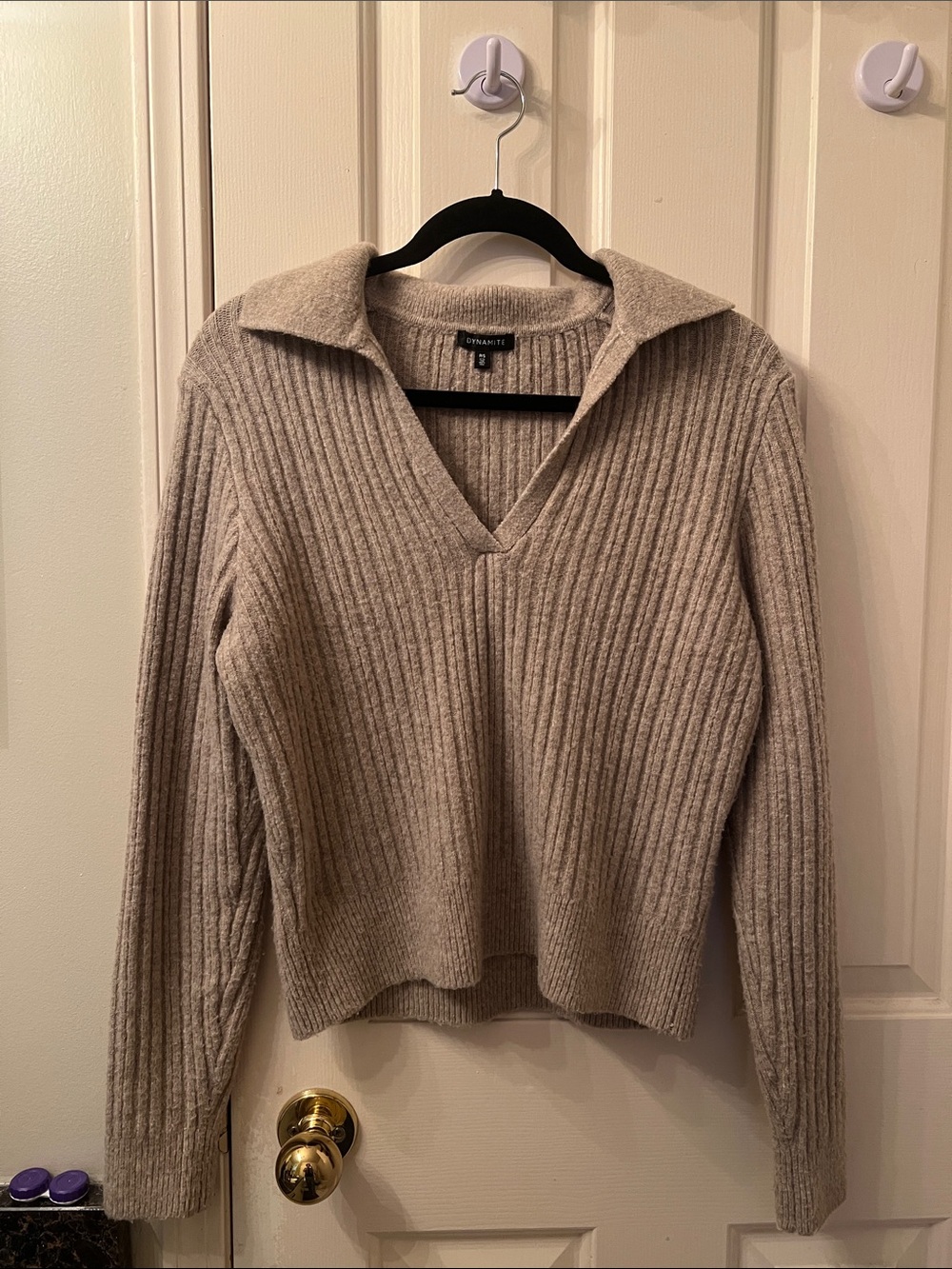 Dynamite Crewneck Knit Sweater - Beige
